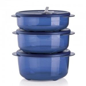 Tupperware Vent 'N Serve 3-pc. Small Round Set Nocturnal Sea | 394YVWOGB