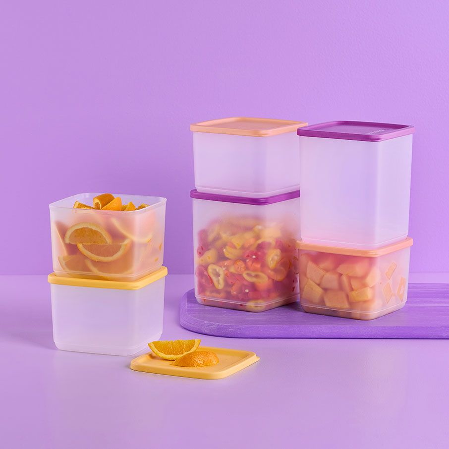 Tupperware Basic Bright Square 6-pc. Set Wild Mulberry | 596CQIBSX