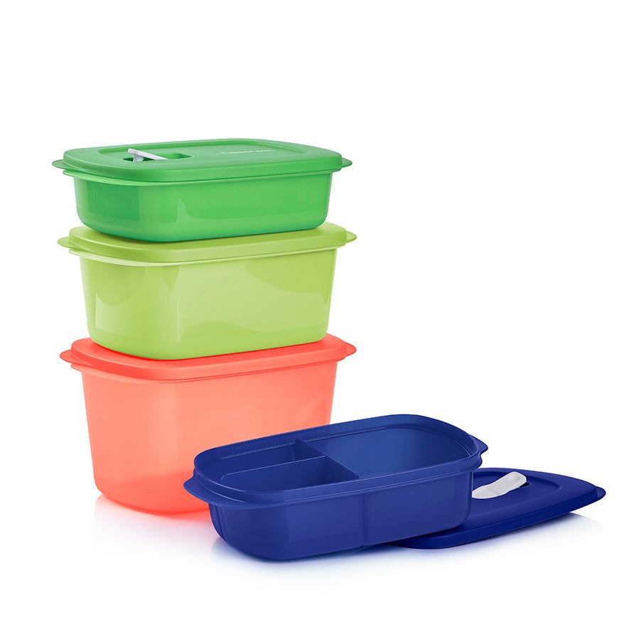 Tupperware Crystalwave 4-pc. Rectangular Set Blue | 290NXZQVE