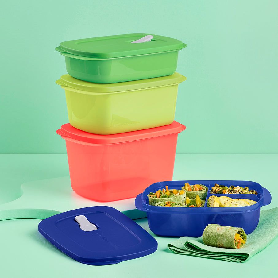 Tupperware Crystalwave 4-pc. Rectangular Set Blue | 290NXZQVE