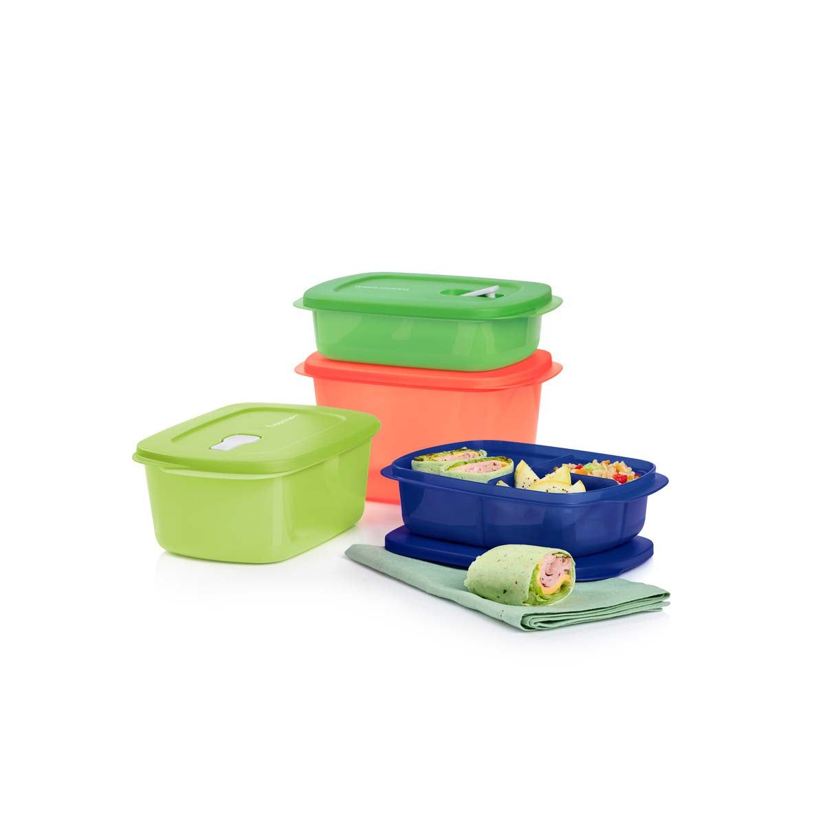 Tupperware Crystalwave 4-pc. Rectangular Set Blue | 290NXZQVE