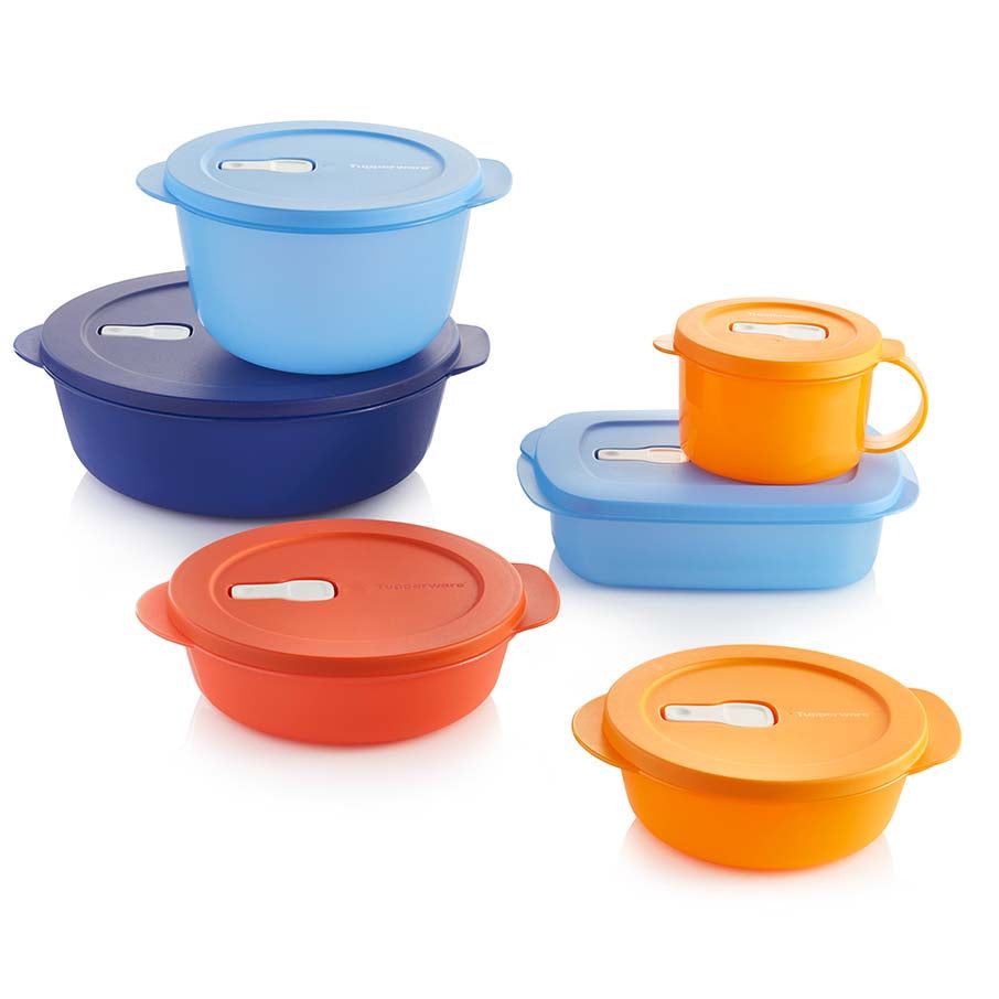 Tupperware Crystalwave 6-pc. Set Brown / Deep Blue / Blue | 957IZEDAY