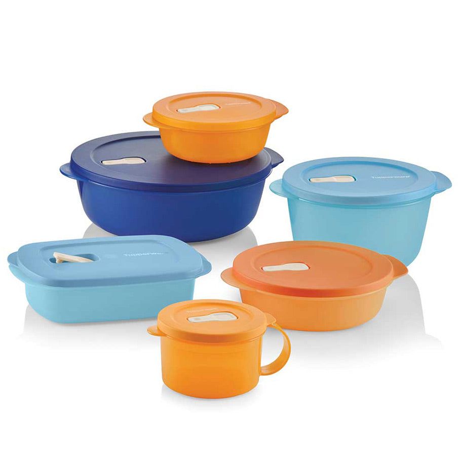 Tupperware Crystalwave 6-pc. Set Brown / Deep Blue / Blue | 957IZEDAY