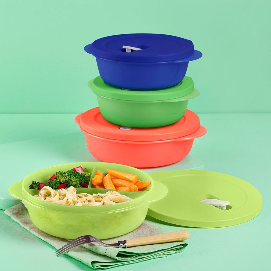 Tupperware Crystalwave Plus 4-pc. Round Set Blue | 351LIGVKZ