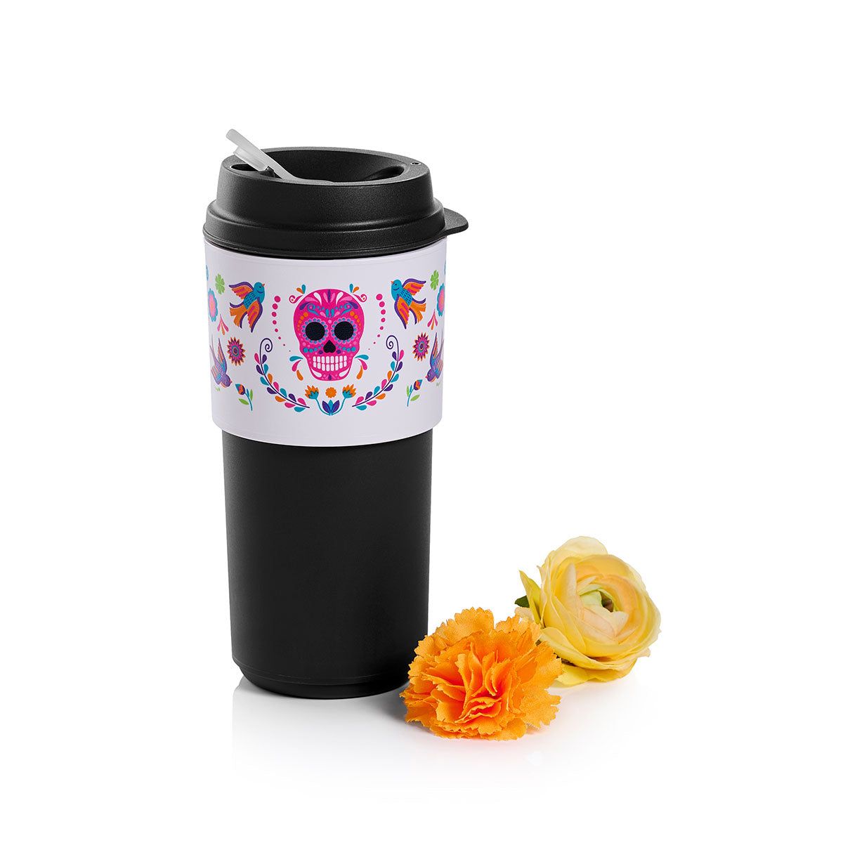 Tupperware Dia De Los Muertos Eco To-go Cup Black | 290MYKZIW