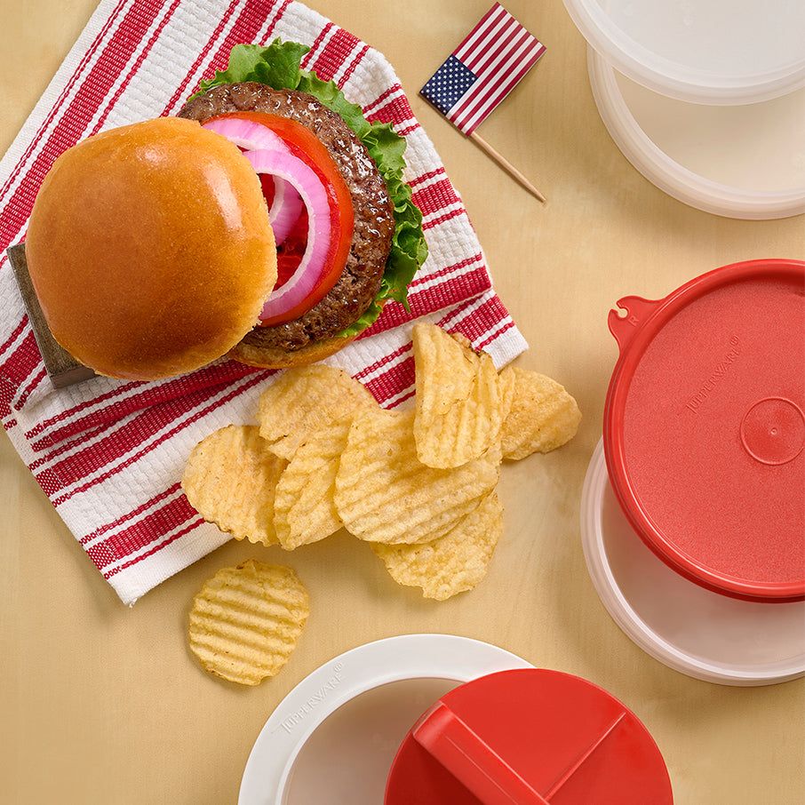 Tupperware Hamburger Press & Keepers Set | 209KMVQBG