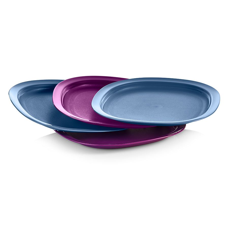 Tupperware Microwave Reheatable Luncheon Plates Blue | 132HGQVRJ