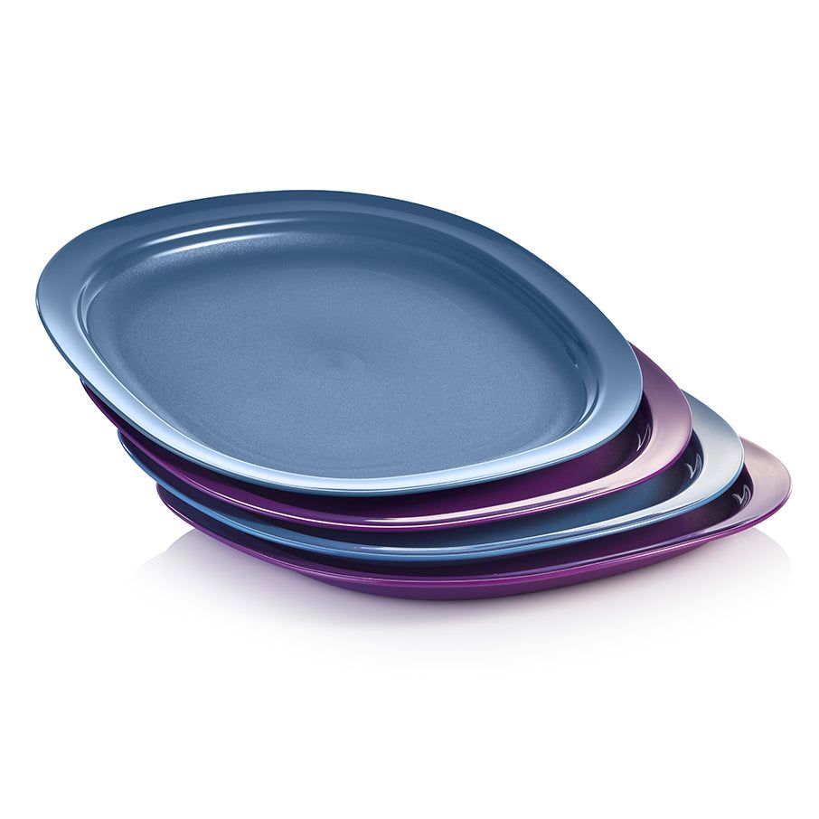 Tupperware Microwave Reheatable Luncheon Plates Blue | 132HGQVRJ