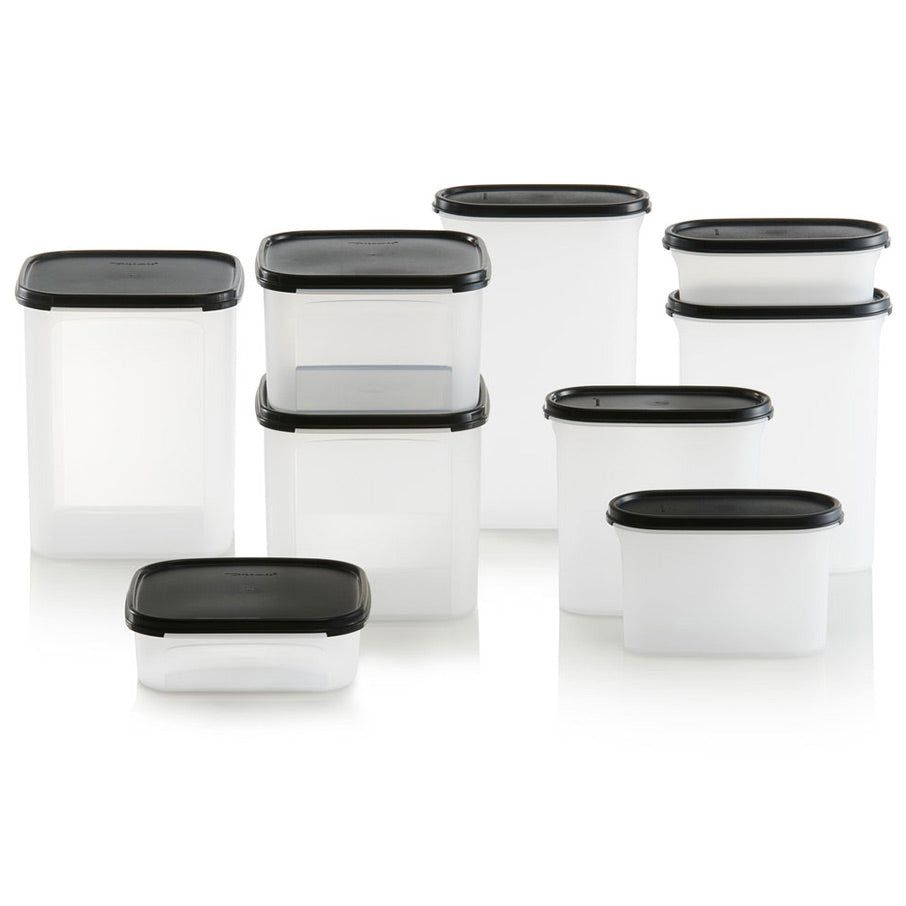 Tupperware Modular Mates Oval & Square Set Black | 679IHPSLW