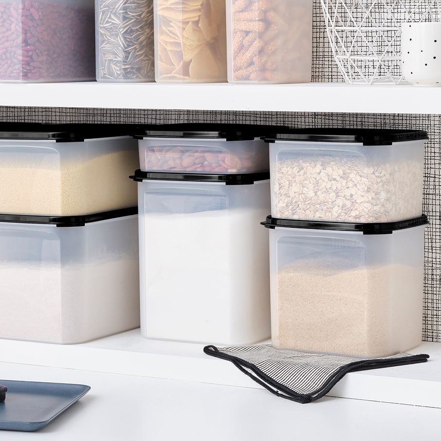 Tupperware Modular Mates Square 3 Black | 798ZKWCFT