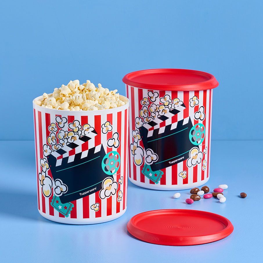 Tupperware One Touch Movie Night Canisters Red / White | 697SKLJVO