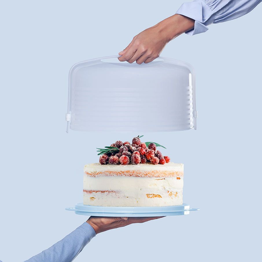 Tupperware Round Cake Taker White | 038SXJYEB