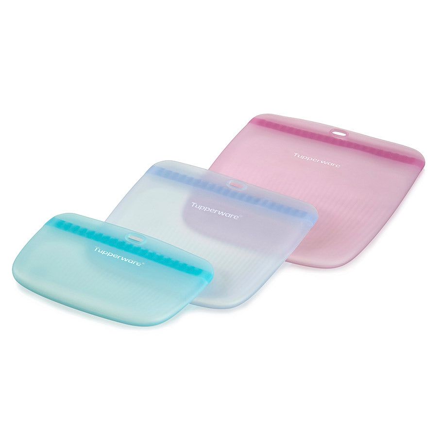 Tupperware The Ultimate Silicone Slim Bag Set Turquoise / White | 217AWYIPR