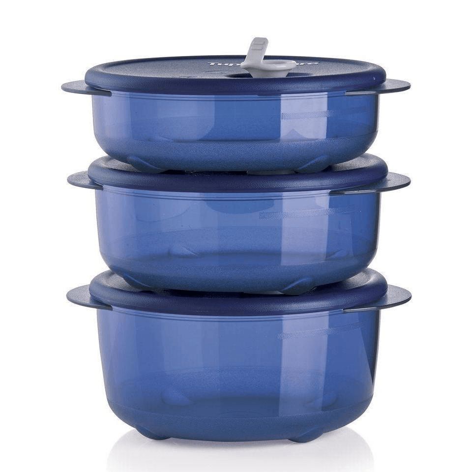 Tupperware Vent \'N Serve 3-pc. Small Round Set Nocturnal Sea | 394YVWOGB